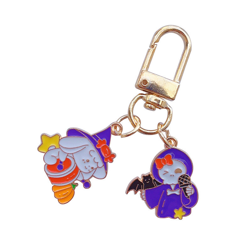 Wholesale Halloween Cartoon Imp Pumpkin Ghost Alloy Keychain